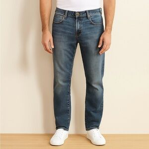 Tommy Hilfiger Blue Straight-Leg Jeans with Lived-In Look